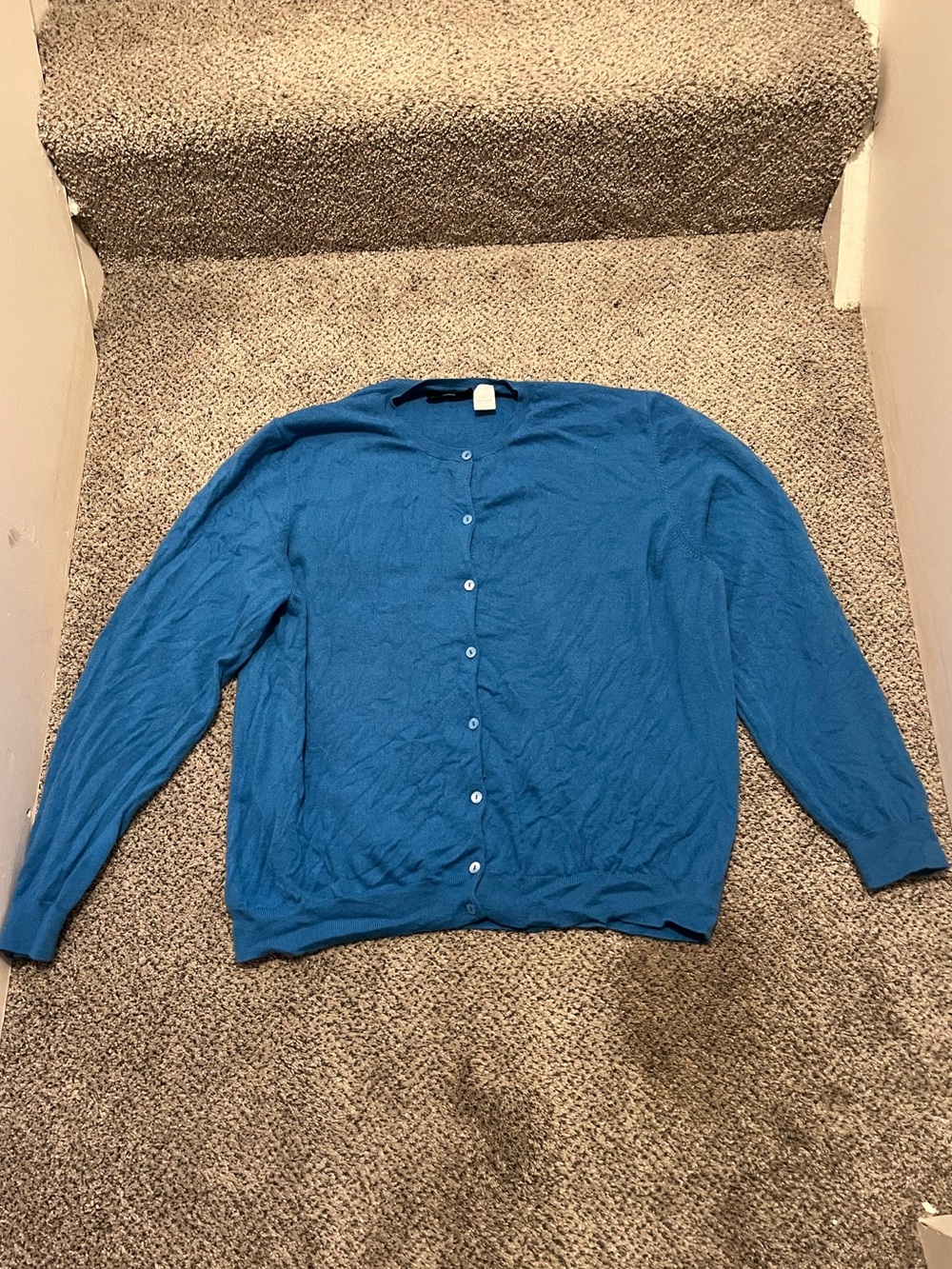Saks Fifth Avenue Button Up Cashmere Teal Blue Sweater Women’s Size 3XL